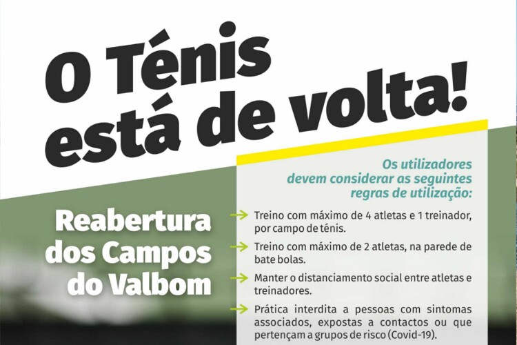 Campos de ténis do Valbom abertos ao público