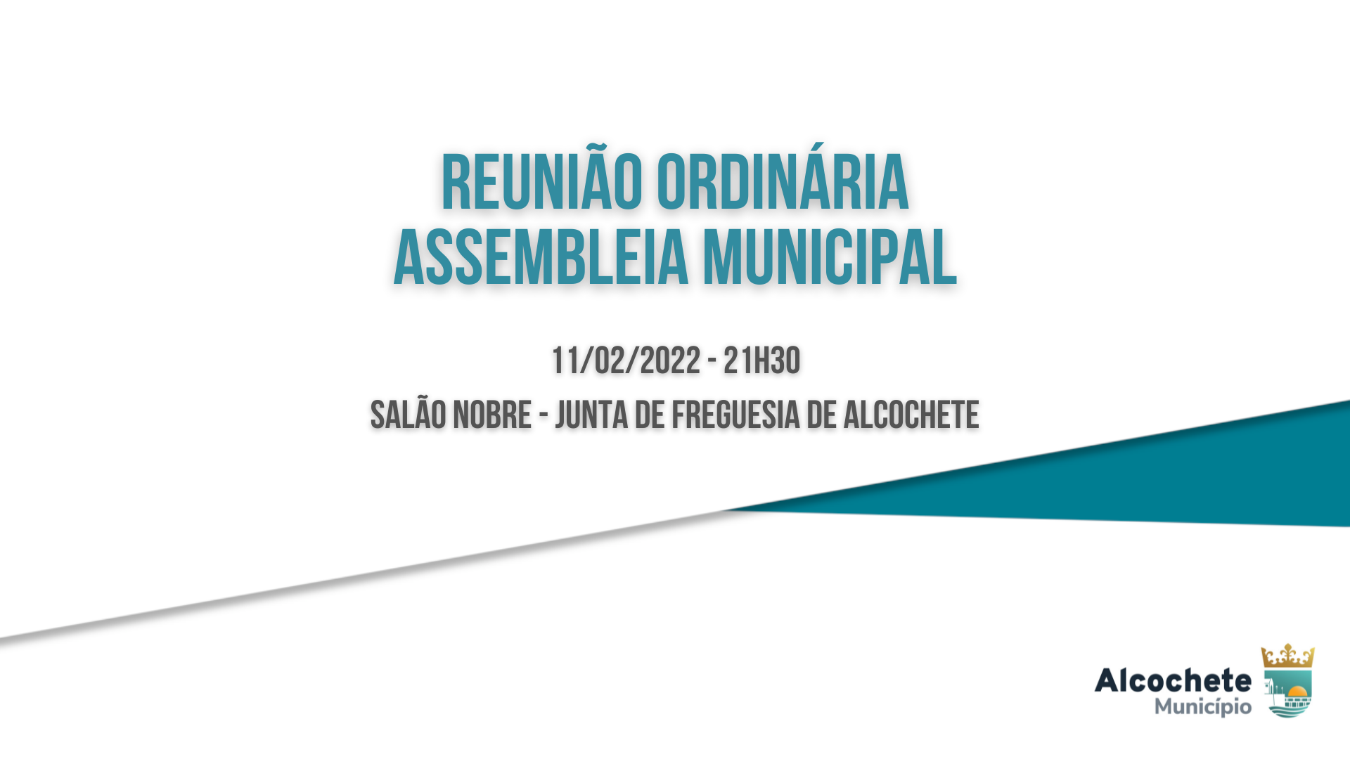 Assembleia Municipal reúne no dia 11 de fevereiro em Alcochete