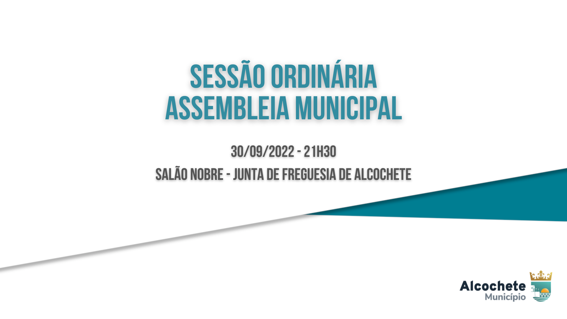Assembleia Municipal reúne no dia 30 de setembro