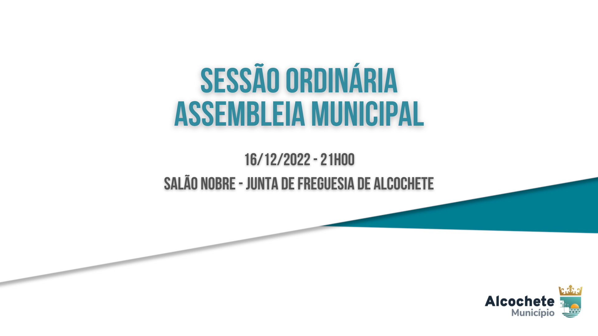 Assembleia Municipal reúne no dia 16 de dezembro